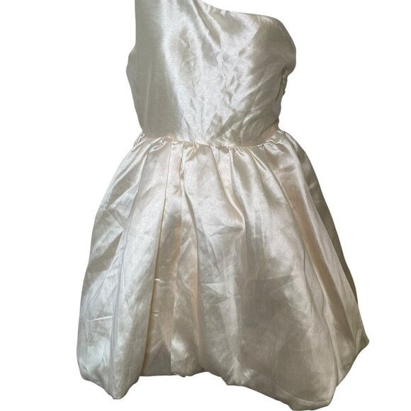 Aureta Kayla One Shoulder Bubble Hem Mini Dress XS NWT - Picture 2 of 5